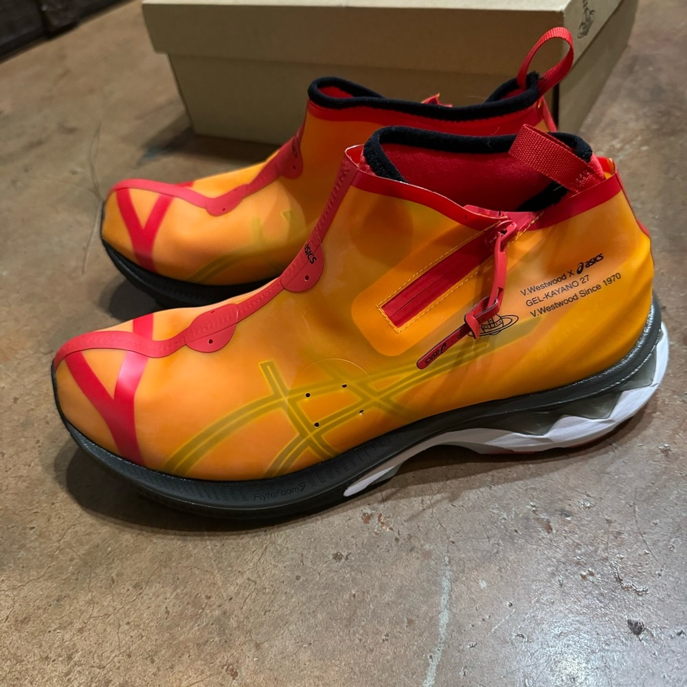 Vivienne Westwood x ASICS Gel Kayano 27 Citrus Orange black sneakers BNIB 9.5